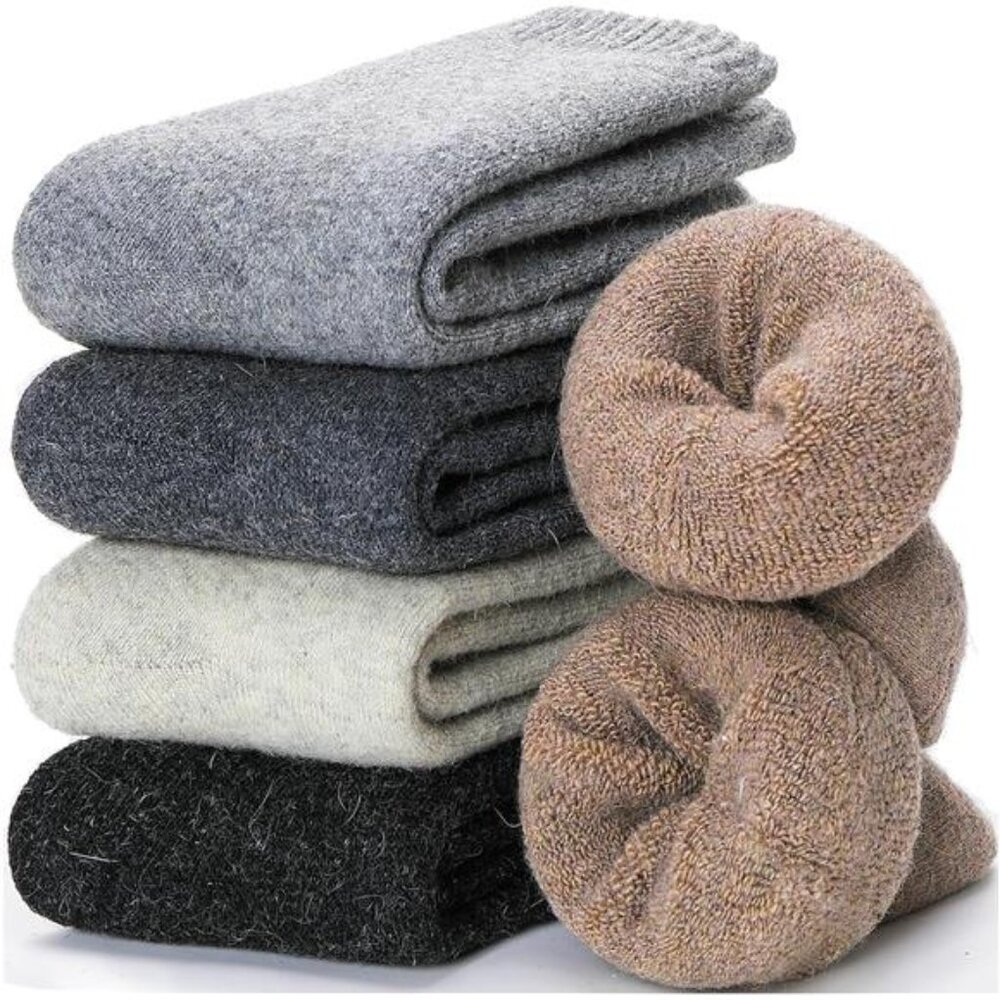 5 Pairs Women Merino Wool Thermal Socks Winter Thick Warm Hiking Cozy Boot Socks